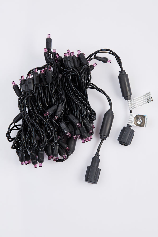 5mm LED Minilight String - 70 lights 4" Space (Black Wire)