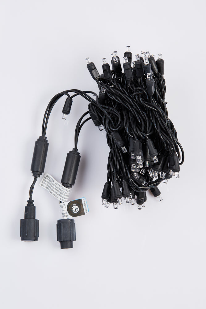 5mm LED Minilight String - 70 lights 4" Space (Black Wire)
