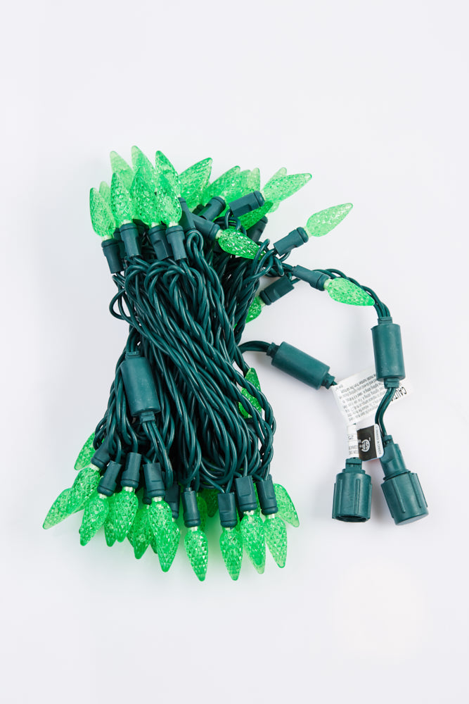 C6 LED String Lights 50 lights (Green Wire) - Click for Colour Options