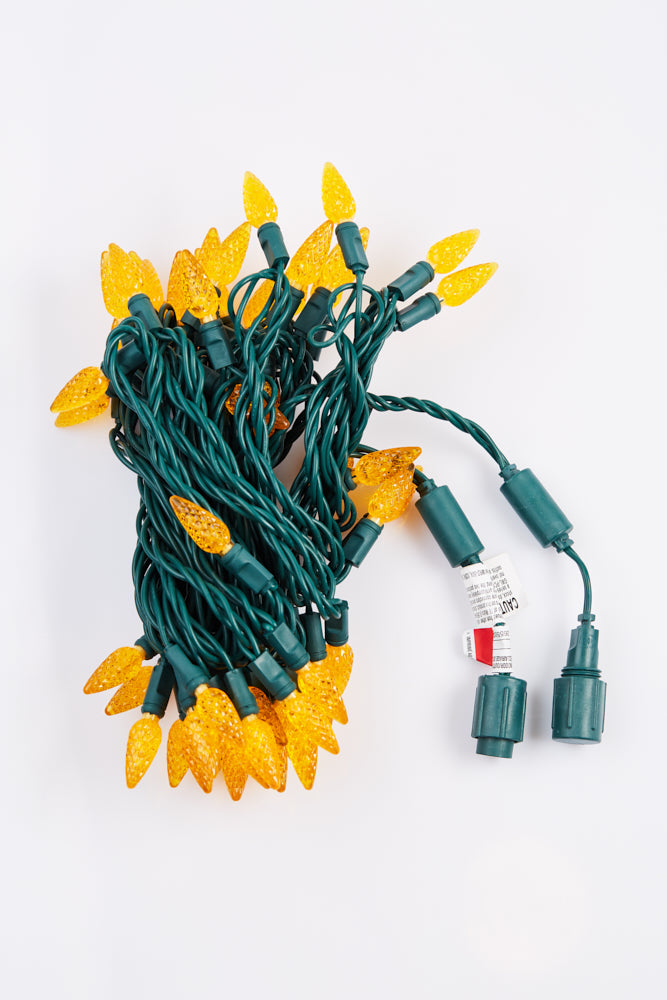 C6 LED String Lights 50 lights (Green Wire) - Click for Colour Options