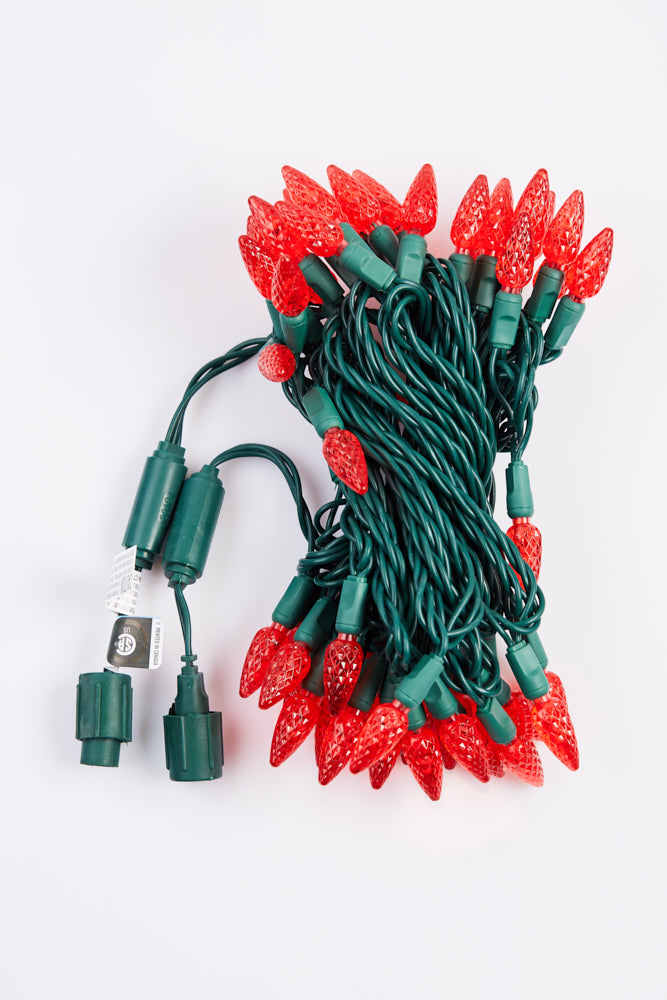 C6 LED String Lights 50 lights (Green Wire) - Click for Colour Options