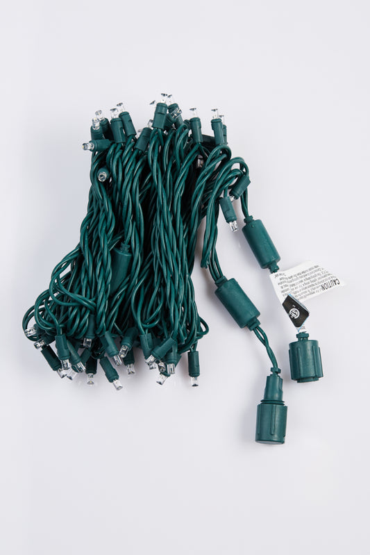 5mm LED Minilight String - 70 lights 4" Space (Green Wire)