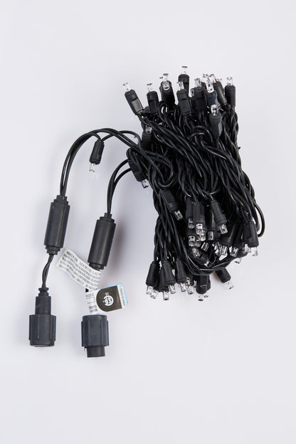 5mm LED Minilight String Light - 70 lights 4" Space (Black Wire)