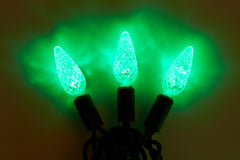 C6 LED String Lights 50 lights (Green Wire) - Coaxial Plug