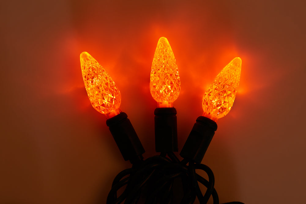 C6 LED String Lights 50 lights (Green Wire) - Click for Colour Options