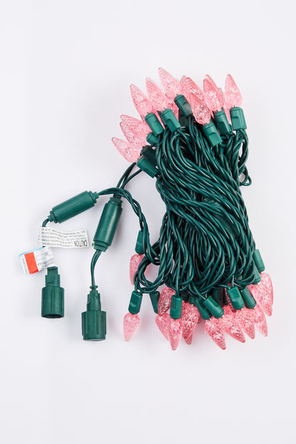 C6 LED String Lights 50 lights (Green Wire) - Click for Colour Options