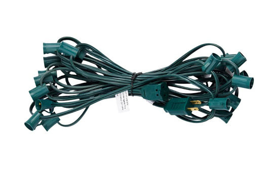 C7 Socket Wire 12" space - (25 sockets 25 feet with plugs)